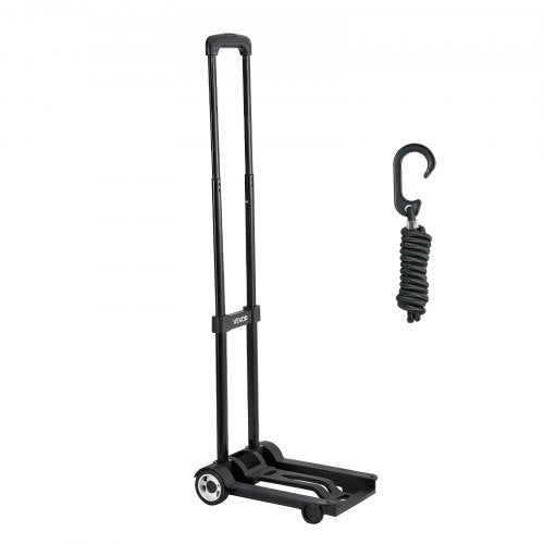 Folding Hand Truck 110 lbs Load Capacity Collapsible Luggage Cart with 2