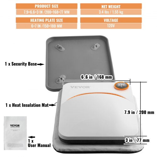 Heat Press Machine 7x6 inches Portable Shirt Printing Multifunctional