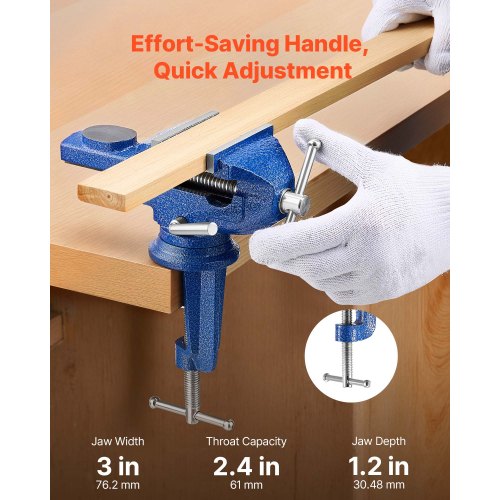 Bench Vise 3 Inch Portable Workbench Vice With 360 Swivel Base Quick Release