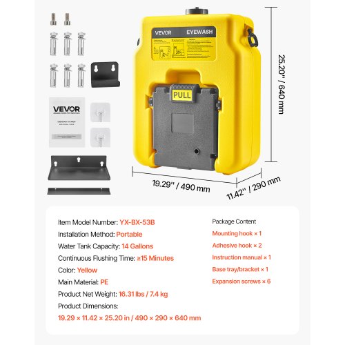 Portable Eye Wash Station 14 Gal OSHAApproved Eyewash Station