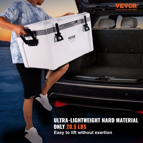 Insulated Portable Cooler 52 qt Holds 50 Cans Ice Retention Hard Cooler