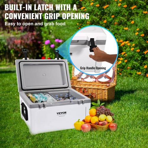 Insulated Portable Cooler 52 qt Holds 50 Cans Ice Retention Hard Cooler