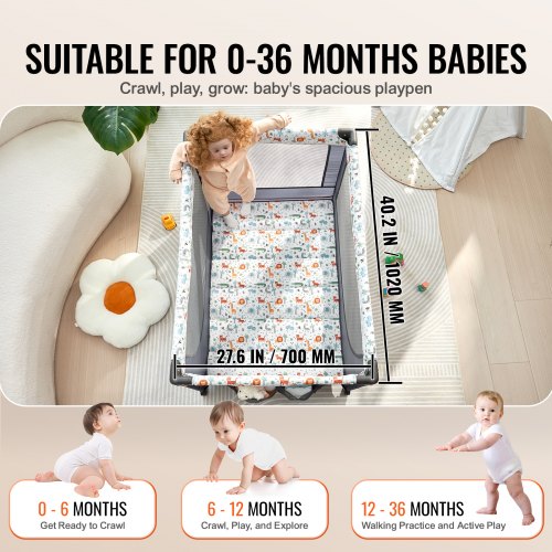 Baby Playpen Travel Crib QuickFolding Playpen for Baby Toddler Portable