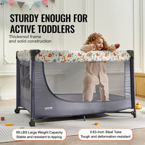 Baby Playpen Travel Crib QuickFolding Playpen for Baby Toddler Portable