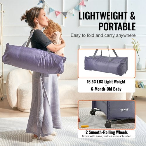 Baby Playpen Travel Crib QuickFolding Playpen for Baby Toddler Portable