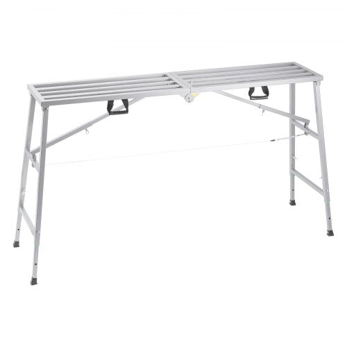 Work Platform 4 Gear Adjustable Height Folding Alloy Steel Step Ladder