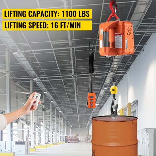 3in1 Electric Hoist Winch 1100lbs Portable Electric Winch 110V Power