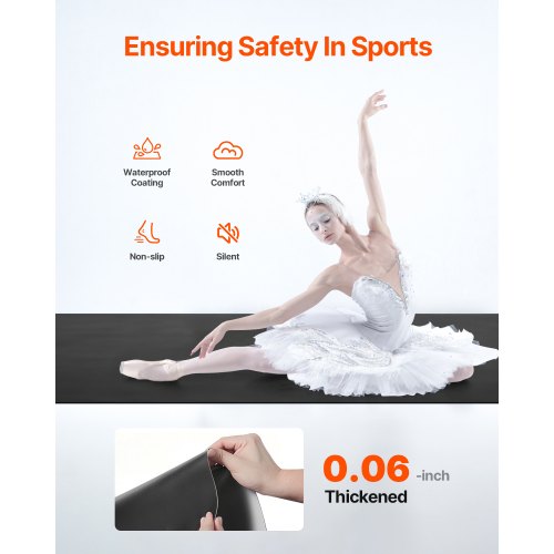Dance Floor 66 x 3 Portable Yoga Mat with Organizer Bag 1.5 mm Thick