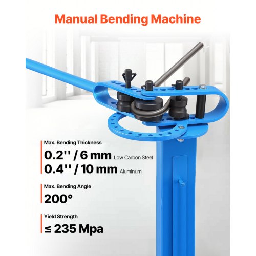 Manual Bending Machine Pipe Tube Bender with 14 Bending Dies 200°