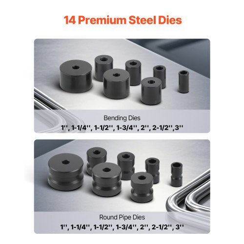 Manual Bending Machine Pipe Tube Bender with 14 Bending Dies 200°