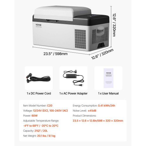 Portable Refrigerator 21 Quart20 Liter12 Volt Refrigerator App