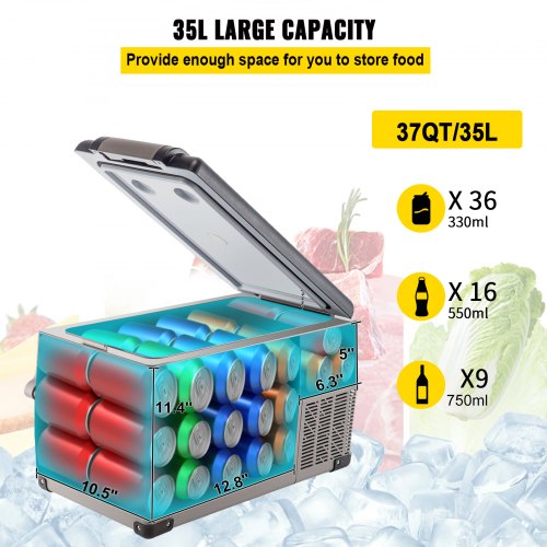 Portable Refrigerator 37 Quart35 Liter12 Volt Refrigerator App