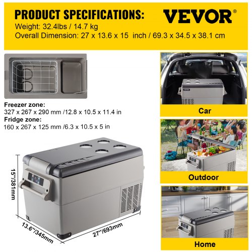 Portable Refrigerator 37 Quart35 Liter12 Volt Refrigerator App