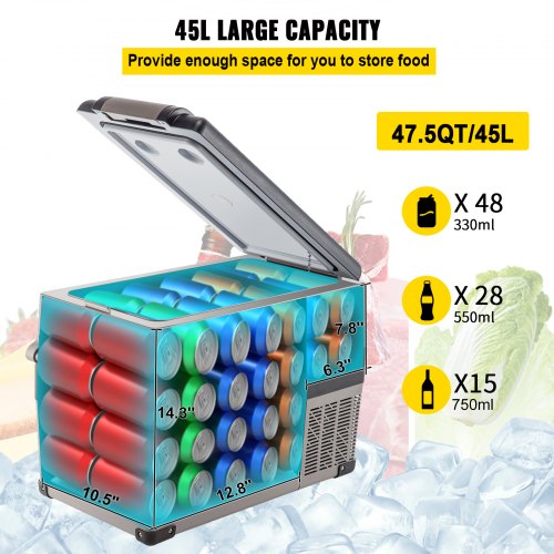 12 Volt Refrigerator 48 Quart 45L Fast Cooling Portable Freezer with App