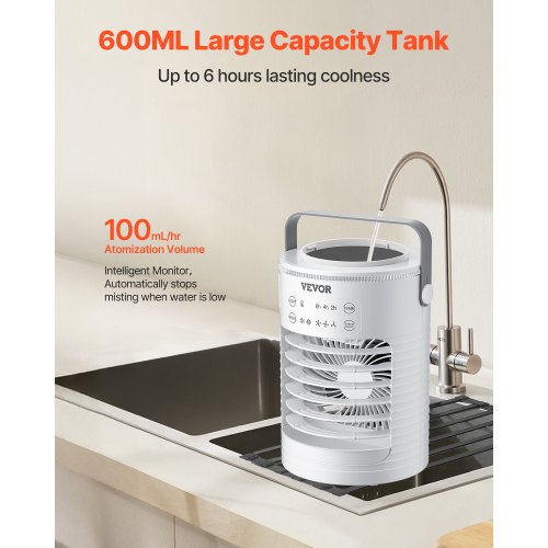 Portable Air Conditioner 4in1 Evaporative Air Cooler 3Speed Mini Air