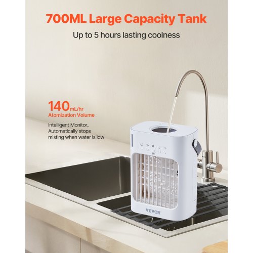 Portable Air Conditioner 4in1 Evaporative Air Cooler 700ml Water Tank