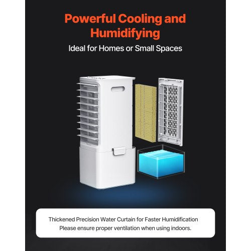 Portable Air Conditioner 9L 550 CFM Swamp Cooler Air Conditioner with 12H