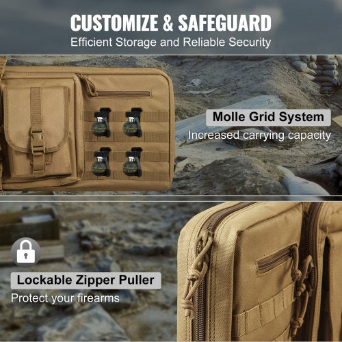Rifle Bag 36 inch Tactical Double Long Gun Bag Soft Rifle Case with Lockable
