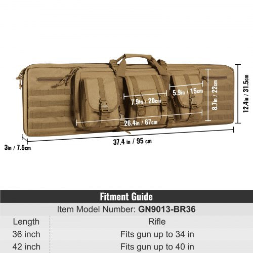 Rifle Bag 36 inch Tactical Double Long Gun Bag Soft Rifle Case with Lockable
