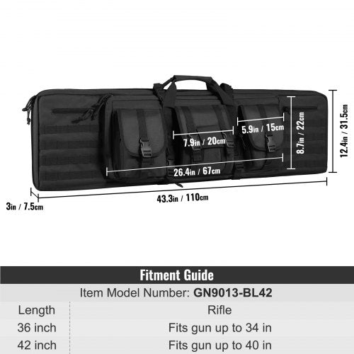 Tactical Range Bag 42 inch Tactical Double Firearm Bag Soft Outdoor