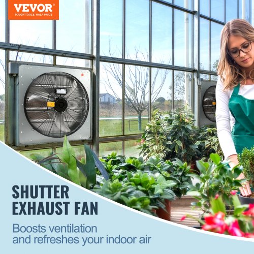 24 Shutter Exhaust Fan Highspeed 3320 CFM Aluminum Wall Mount Attic Fan