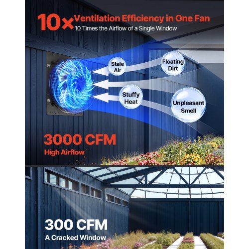 16 inch Shutter Exhaust Fan Wall Mounted Attic Vent Fan with Smart