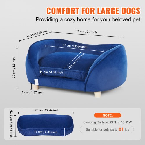 Pet Sofa Dog Couch for MediumSized Dogs and Cats Dog Sofa Bed 81 lbs