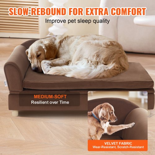 Pet Sofa Dog Couch for LargeSized Dogs and Cats Soft Velvety Dog Sofa