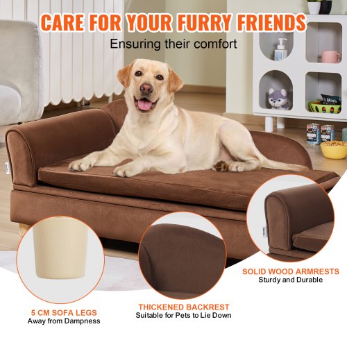 Pet Sofa Dog Couch for LargeSized Dogs and Cats Soft Velvety Dog Sofa