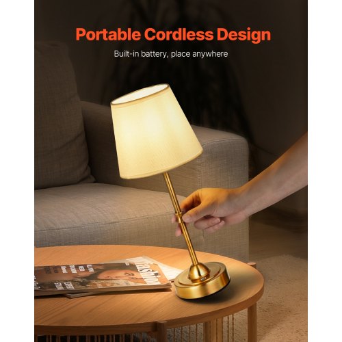 Cordless Table Lamp 5200mAh Builtin Rechargeable Battery Desk Lamp
