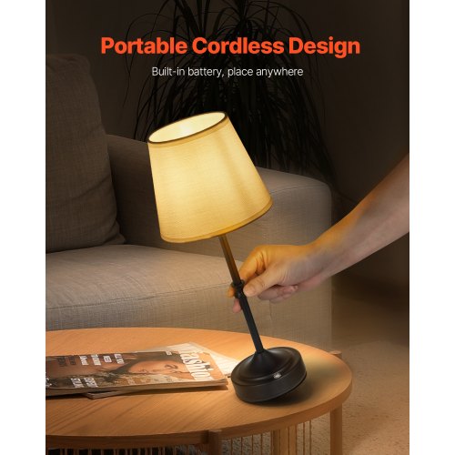 Cordless Table Lamp 5200mAh Builtin Rechargeable Battery Desk Lamp