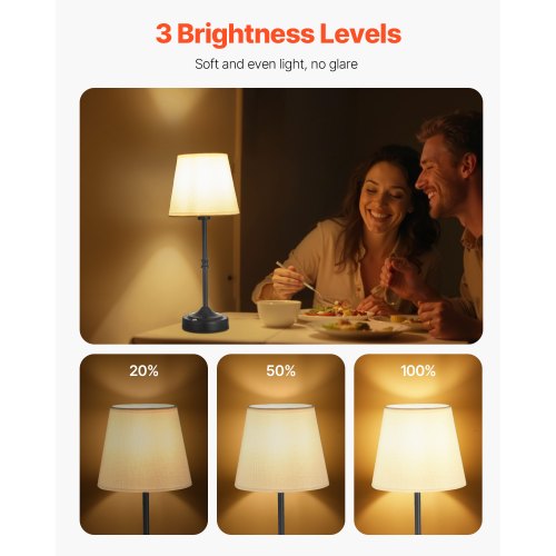 Cordless Table Lamp 2 Pack 5200mAh Builtin Rechargeable Battery Desk