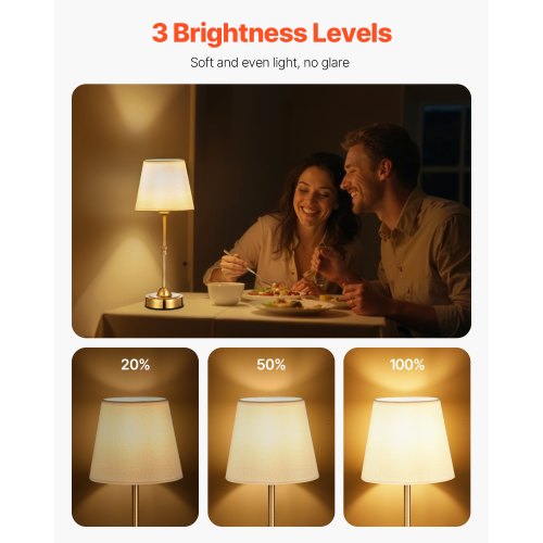 Cordless Table Lamp 2 Pack 5200mAh Builtin Rechargeable Battery Desk
