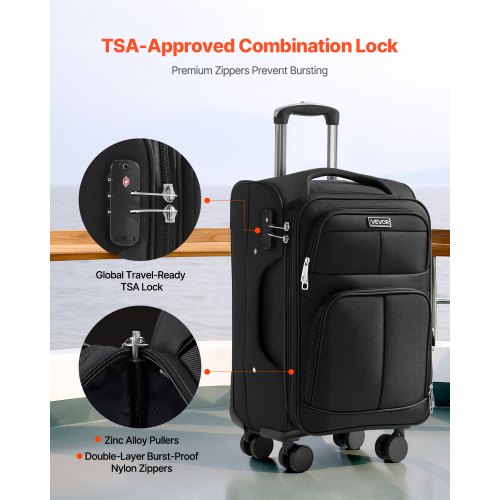 Softside Expandable Luggage with Spinner Wheels 20Inch Softside Carry on Luggage