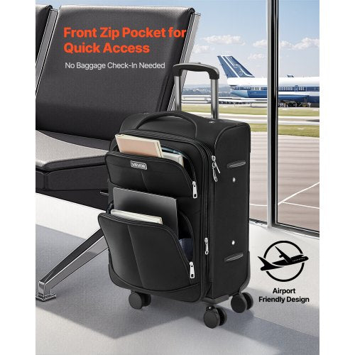Softside Expandable Luggage with Spinner Wheels 20Inch Softside Carry on Luggage