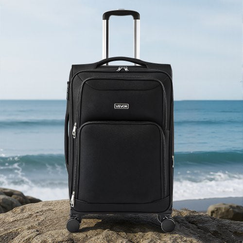 Softside Expandable Luggage with Spinner Wheels 24Inch Softside Checked