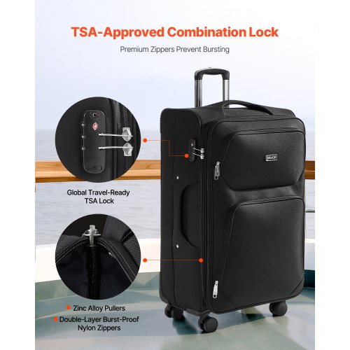Softside Expandable Luggage with Spinner Wheels 28Inch Softside Checked
