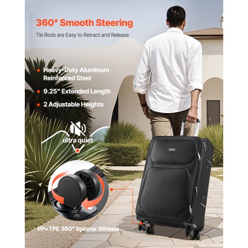 Softside Expandable Luggage with Spinner Wheels 28Inch Softside Checked