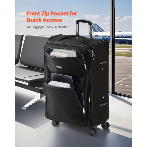 Softside Expandable Luggage with Spinner Wheels 28Inch Softside Checked