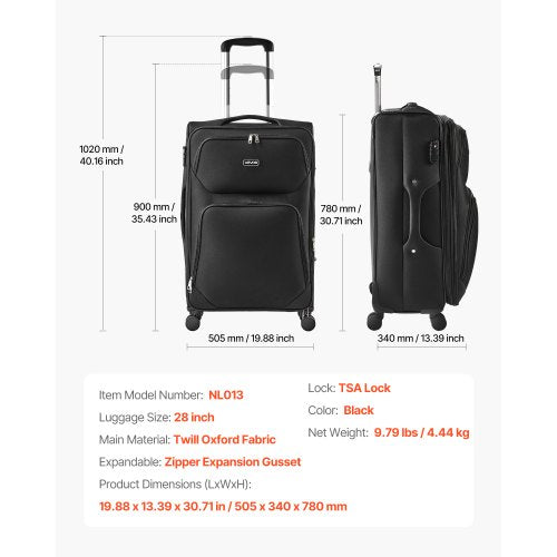 Softside Expandable Luggage with Spinner Wheels 28Inch Softside Checked