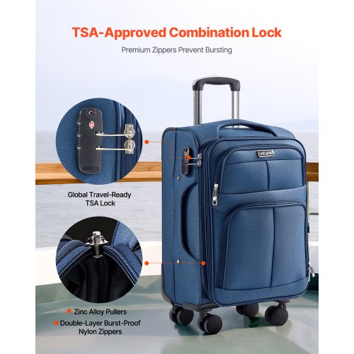 Softside Expandable Luggage with Spinner Wheels 20Inch Softside Carry on Luggage