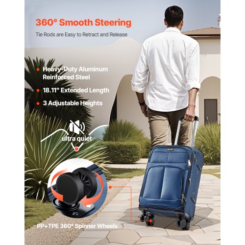 Softside Expandable Luggage with Spinner Wheels 20Inch Softside Carry on Luggage