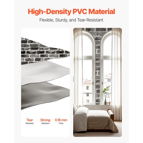 Peel and Stick Wallpaper 177 x 393.7 inch Contact Paper Gray Brick