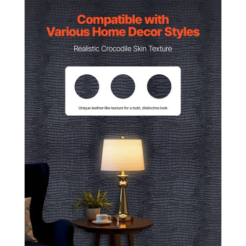 Peel and Stick Wallpaper 157 x 393.7 inch Contact Paper Black Cracked