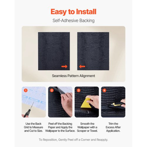 Peel and Stick Wallpaper 157 x 393.7 inch Contact Paper Black Cracked