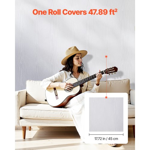 Peel and Stick Wallpaper 177 x 393.7 inch Contact Paper White Wood Grain
