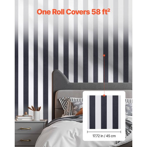 Peel and Stick Wallpaper 177 x 590.5 inch Contact Paper Black White Modern