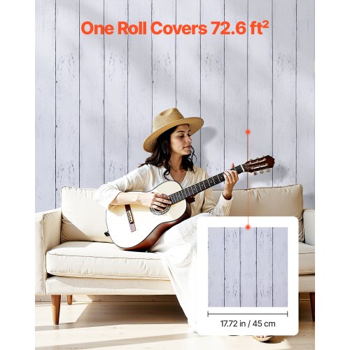 Peel and Stick Wallpaper 177 x 590.5 inch Contact Paper White Wood