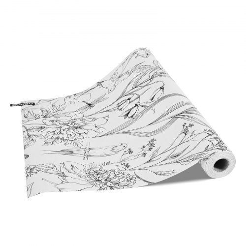 Peel and Stick Wallpaper 177 x 393.7 inch Contact Paper White Line Art