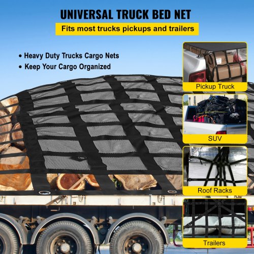 Cargo Net with Mesh 8 x 67 Cargo Net for Pickup Truck Bed Heavy Duty
